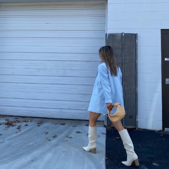 NWT Fiona Slouched Block Heal Boot in Natural, JustFab - Picture 8 of 13